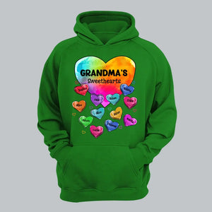 Personalized Grandma's Sweethearts Kid Names Hoodie 2D Printed KVH231375