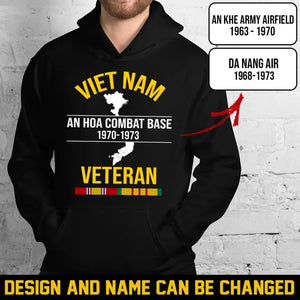 Personalized Vietnam Veteran Custom Military Base & Time Hoodie 2D Printed QTHN1385
