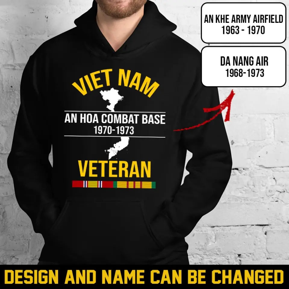 Personalized Vietnam Veteran Custom Military Base & Time Hoodie 2D Printed QTHN1385