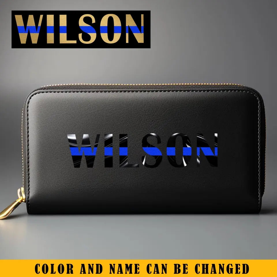 Personalized Police Name Leather Wallet KVH231386