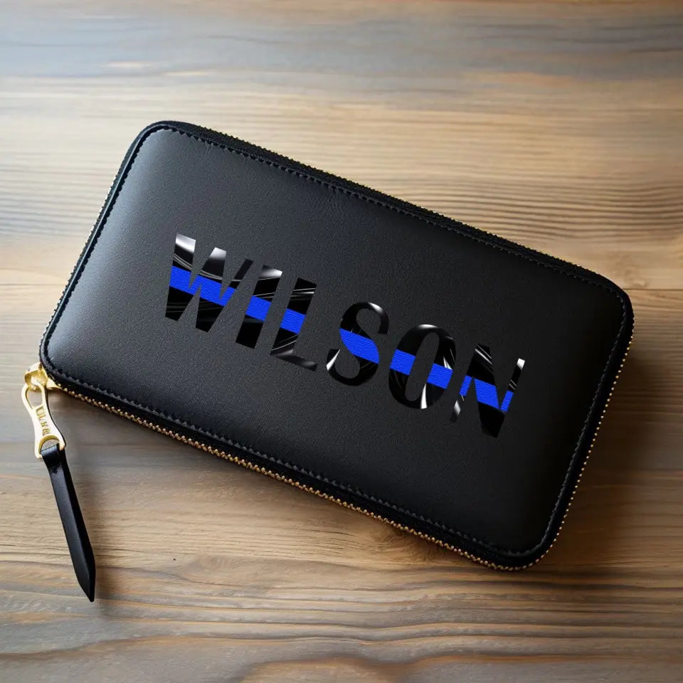 Personalized Police Name Leather Wallet KVH231386