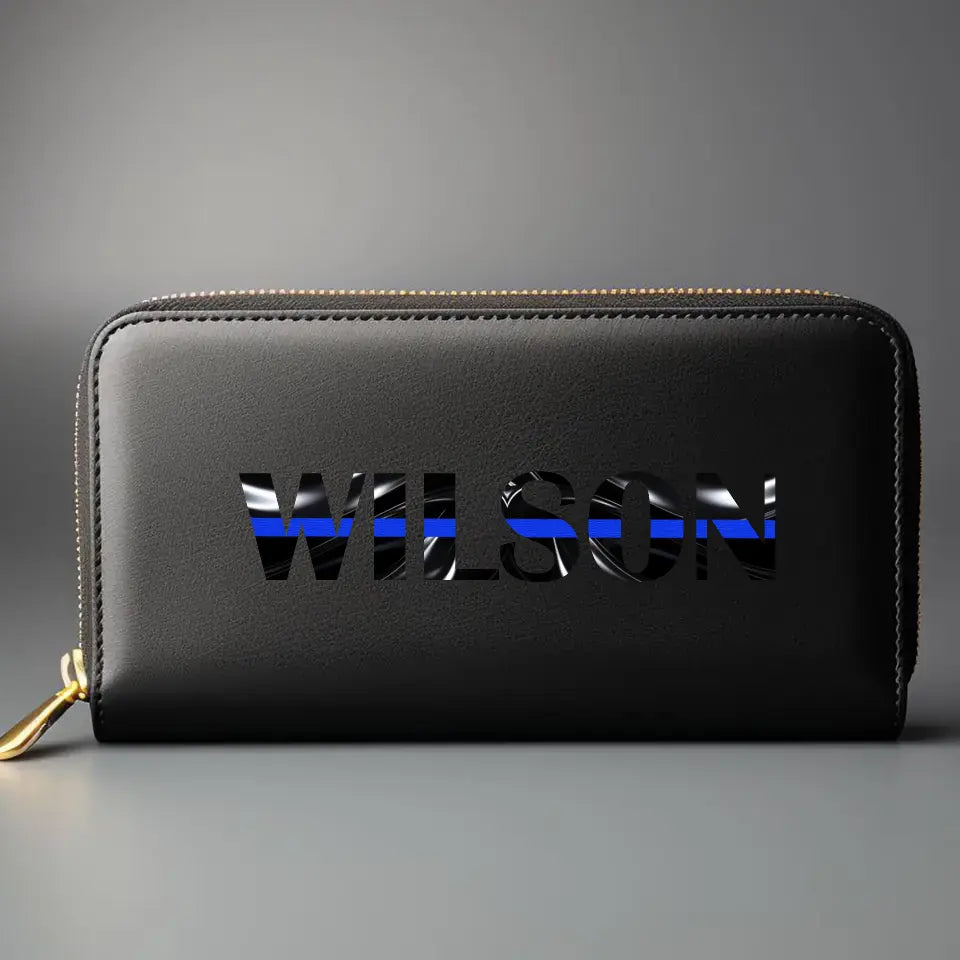 Personalized Police Name Leather Wallet KVH231386