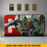 Personalized Swiss Military Veteran Custom Name Leather Wallet KVH231391