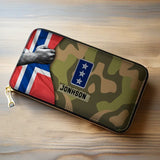 Personalized Norwegian Veteran Rank Camo Custom Name Leather Wallet KVH231389