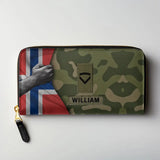 Personalized Norwegian Veteran Rank Camo Custom Name Leather Wallet KVH231389