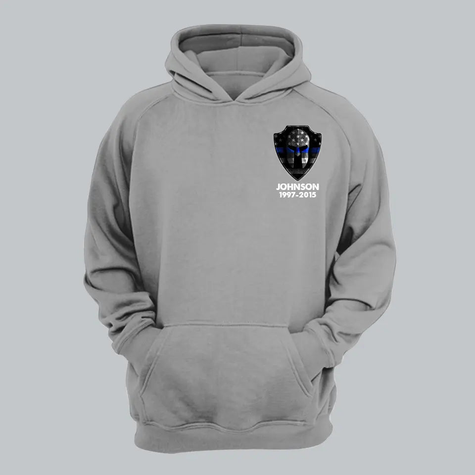 Personalized Thin Blue Line US Custom Served Times and Name Hoodie 2D Printed 231413AHVH