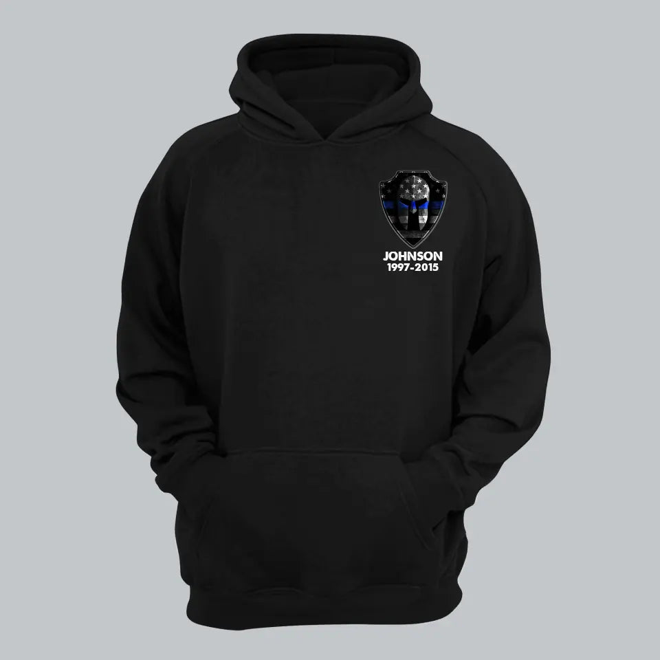 Personalized Thin Blue Line US Custom Served Times and Name Hoodie 2D Printed 231413AHVH