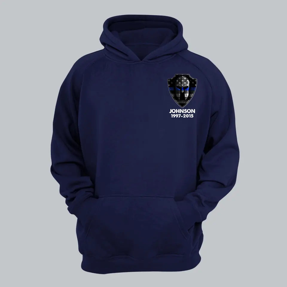 Personalized Thin Blue Line US Custom Served Times and Name Hoodie 2D Printed 231413AHVH