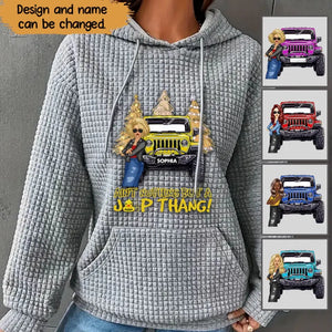 Personalized Christmas Ain't Nothing But A Jeep Thang Hooded Plaid Solid 2D Printed QTVQ1400