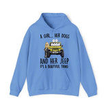 Personalized A Girl Her Dogs And Her Jeep Hoodie 2D Printed KVH231415