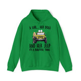 Personalized A Girl Her Dogs And Her Jeep Hoodie 2D Printed KVH231415