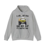 Personalized A Girl Her Dogs And Her Jeep Hoodie 2D Printed KVH231415