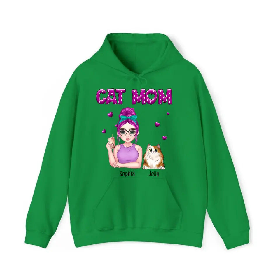 Personalized Cat Mom Cat Lovers Gift Hoodie 2D Printed HN231378