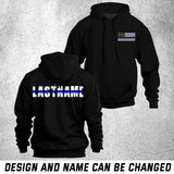 Personalized US Blue Thin Line Custom Last Name Hoodie 2D Printed QTHN1417
