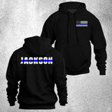 Personalized US Blue Thin Line Custom Last Name Hoodie 2D Printed QTHN1417