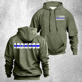 Personalized US Blue Thin Line Custom Last Name Hoodie 2D Printed QTHN1417