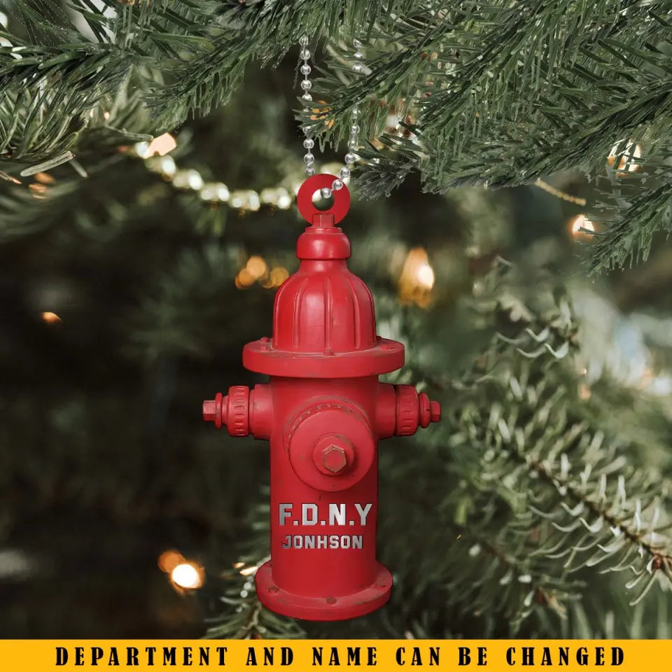Personalized Fire Hydrant Custom Name Acrylic Ornament Printed KVH231425