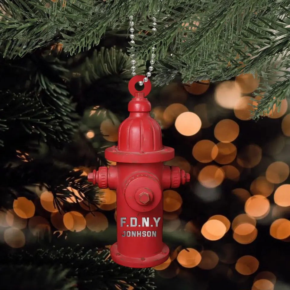 Personalized Fire Hydrant Custom Name Acrylic Ornament Printed KVH231425