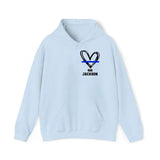 Personalized Thin Blue Line Law Enforcement Wife Custom Badge Number And Name Hoodie 2D Printed QTHN1427