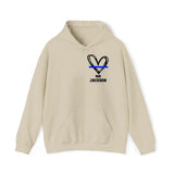 Personalized Thin Blue Line Law Enforcement Wife Custom Badge Number And Name Hoodie 2D Printed QTHN1427