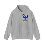Personalized Thin Blue Line Law Enforcement Wife Custom Badge Number And Name Hoodie 2D Printed QTHN1427