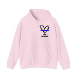 Personalized Thin Blue Line Law Enforcement Wife Custom Badge Number And Name Hoodie 2D Printed QTHN1427