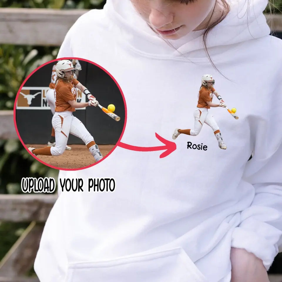 Personalized Upload Your Photo Softball Hoodie 2D Printed KVH231431