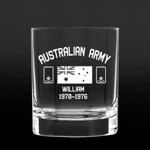 Personalized Australian Veteran Rank Name Whiskey Glass 3D Printed 231435AHVA