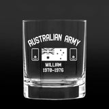 Personalized Australian Veteran Rank Name Whiskey Glass 3D Printed 231435AHVA