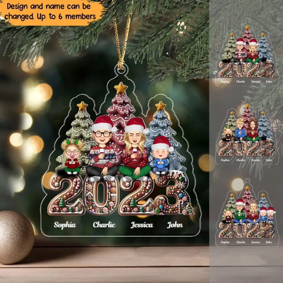 Personalized Merry Christmas 2023 Christmas Tree Christmas Gift Acrylic Ornament Printed VQ231464