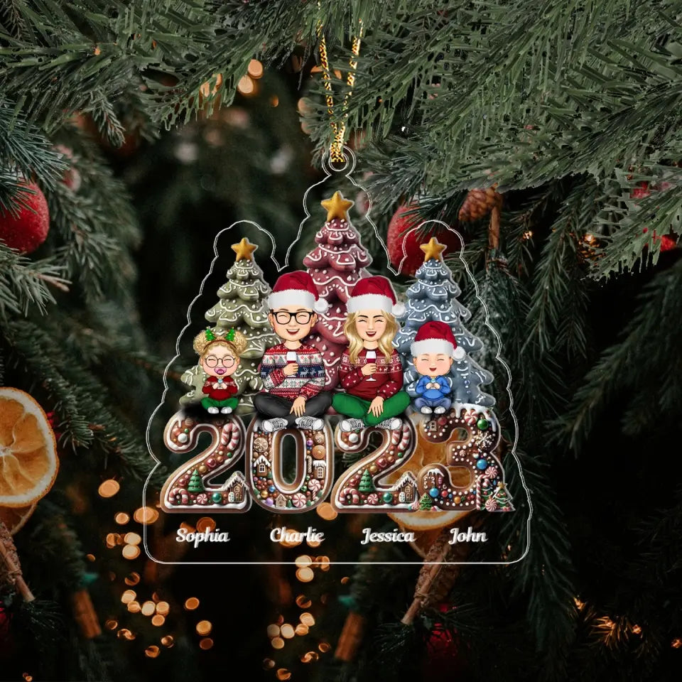 Personalized Merry Christmas 2023 Christmas Tree Christmas Gift Acrylic Ornament Printed VQ231464