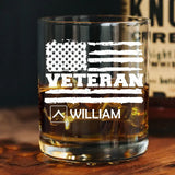 Personalized US Veteran/Retired Whiskey Glass Printed 231460AHVA