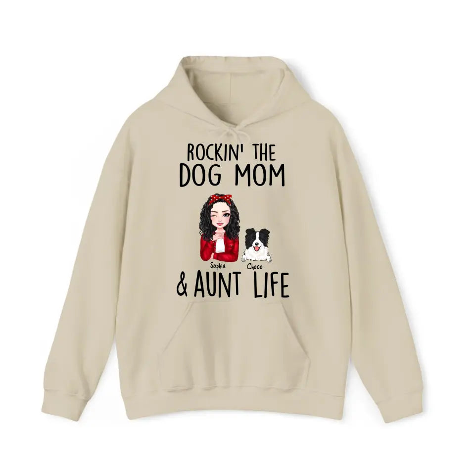 Personalized Rockin' The Dog Mom & Aunt Life Dog Lovers Gift Hoodie 2D Printed HN231478