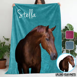 Personalized Upload Your Photo Horse Sherpa or Fleece Blanket Printed KVH231368