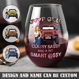 Personalized Jeep Girl Classy Sassy And A Bit Smart Assy Wine Glasses Printed HN231482