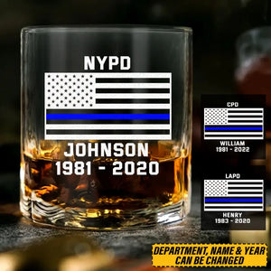 Personalized US Law Enforcement Whiskey Glass Printed 231475AHVQ