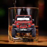 Personalized Jeep & Name Whiskey Glass Printed HN231493