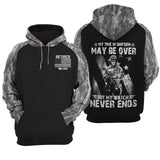Personalized My Time in Uniform May Be Over But My Watch Never Ends Retired US Veteran Hoodie 3D Printed KVH231510