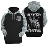 Personalized My Time in Uniform May Be Over But My Watch Never Ends Retired US Veteran Hoodie 3D Printed KVH231510