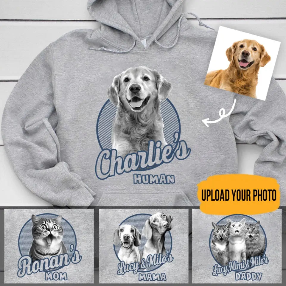 Personalized Upload Your Pet Photo Dog Lovers Cat Lovers Gift Hoodie 2D Printed LVA231507