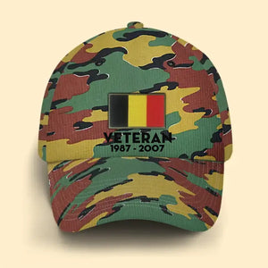 Personalized Belgian Veteran Retired Custom Served Time Cap QTKH1523