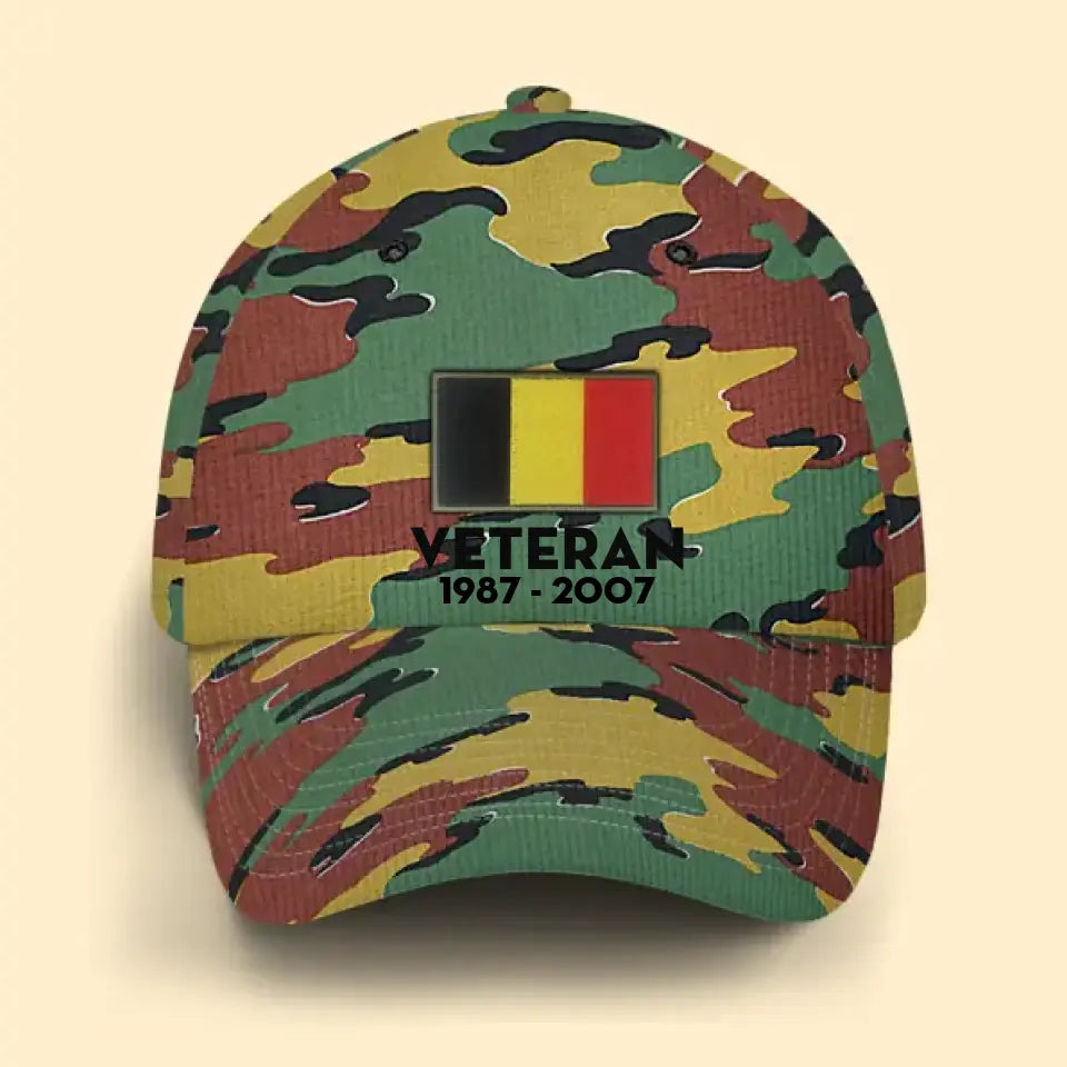 Personalized Belgian Veteran Retired Custom Served Time Cap QTKH1523
