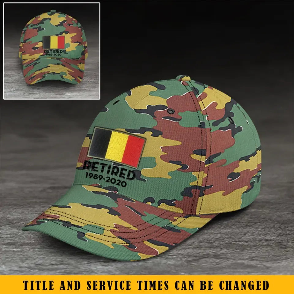 Personalized Belgian Veteran Retired Custom Served Time Cap QTKH1523