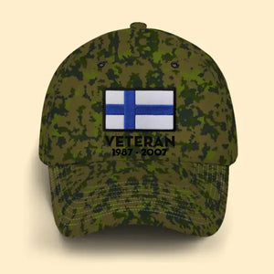 Personalized Finnish Veteran Retired Custom Served Time Cap QTKH1523