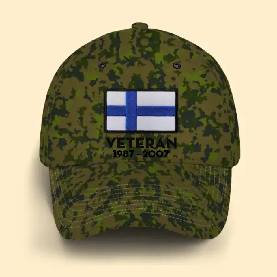 Personalized Finnish Veteran Retired Custom Served Time Cap QTKH1523