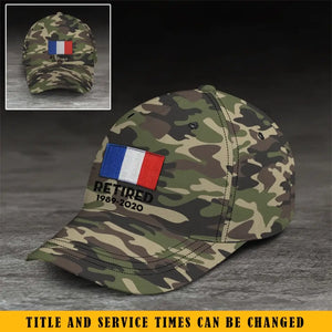 Personalized French Veteran Retired Custom Served Time Cap QTKH1523