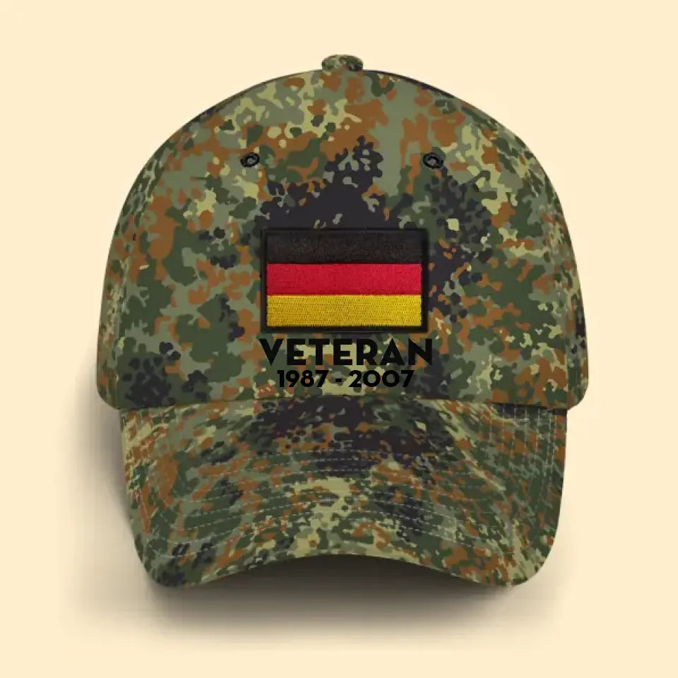 Personalized German Veteran Retired Custom Served Time Cap QTKH1523