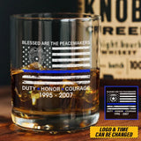 Personalized Thin Blue Line Custom Name Whiskey Glass Printed 231526AHVA