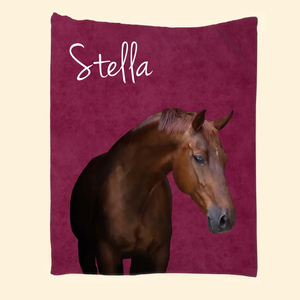 Personalized Upload Your Photo Horse Sherpa or Fleece Blanket Printed KVH231368