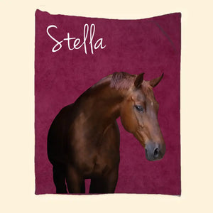 Personalized Upload Your Photo Horse Sherpa or Fleece Blanket Printed KVH231368